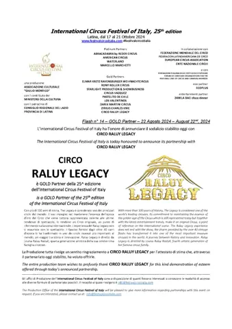 CIRCO RALUY LEGACY è GOLD PARTNER della 25^ edizione dell’International Circus Festival of Italy – foto 2