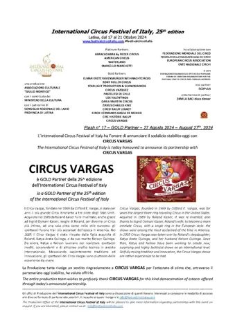CIRCUS VARGAS è GOLD PARTNER della 25^ edizione dell’International Circus Festival of Italy – foto 2
