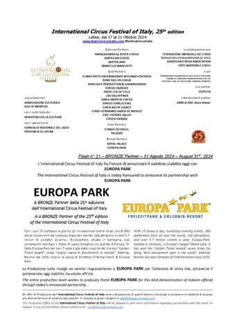 EUROPA PARK è BRONZE PARTNER della 25^ edizione dell’International Circus Festival of Italy – foto 2