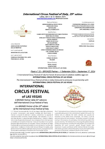 INTERNATIONAL CIRCUS FESTIVAL OF LAS VEGAS è BRONZE PARTNER della 25^ edizione dell’International Circus Festival of Italy – foto 2