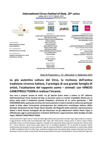 La più autentica cultura del Circo, la ricchezza dell’antica tradizione circense italiana, il prestigio di una grande famiglia di artisti, l’esaltazione del rapporto uomo – animali: con VINICIO CANESTRELLI TOGNI si realizza l’incanto. – foto 5