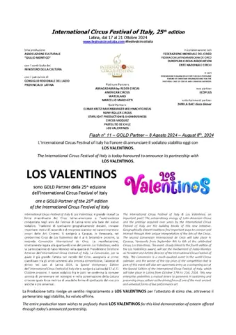 LOS VALENTINOS sono GOLD Partner della 25^ edizione dell’International Circus Festival of Italy – foto 2