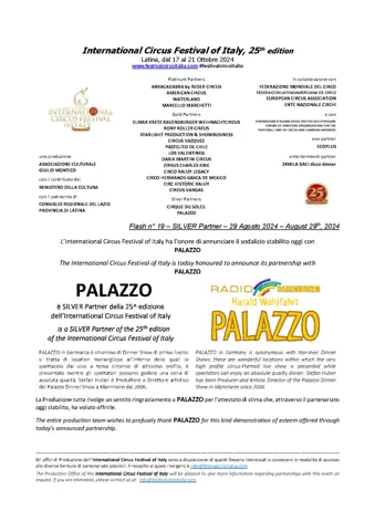 PALAZZO è SILVER PARTNER della 25^ edizione dell’International Circus Festival of Italy – foto 2